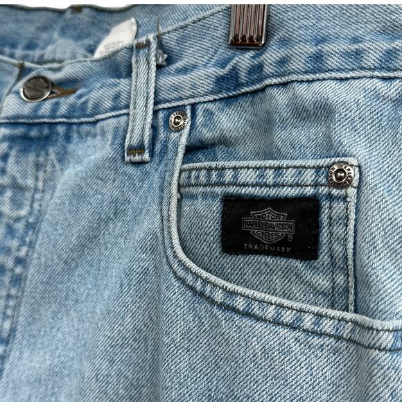 Harley Davidson Jeans 32x32 Motorcycle Y2K Biker Grunge Distressed Rugged Street - Picture 5 of 16